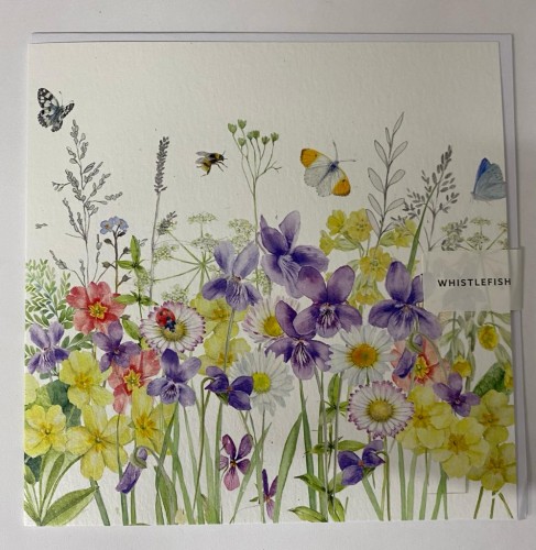 Whistlefish Greeting Card Violets 16x16cm | Farmyard Nurseries