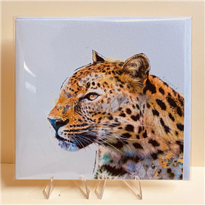 Whistlefish Greeting Card Leopard 16x16cm