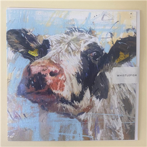 Whistlefish Greeting Card Curious Cow 16x16cm