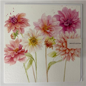 Whistlefish Greeting Card Dahlias 16x16cm