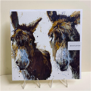 Whistlefish Greeting Card Donkeys 16x16cm