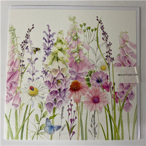 Whistlefish Greeting Card Foxgloves 16x16cm