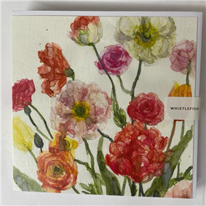 Whistlefish Greeting Card Orange Florals16x16cm