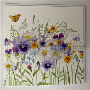 Whistlefish Greeting Card Pansies 16x16cm