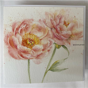 Whistlefish Greeting Card Peony 16x16cm