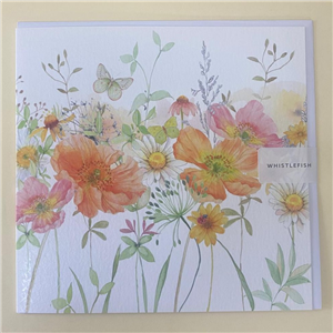 Whistlefish Greeting Card Poppies & Daisies 16x16cm