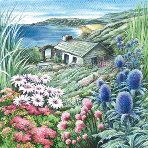 Farmyard Greeting Card Lan y Mor/By the Sea 16x16cm