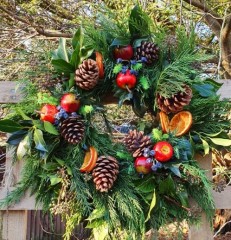 Wreath extra large apple and blueberry