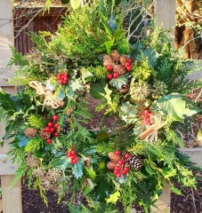 Wreath extra large holly and cones